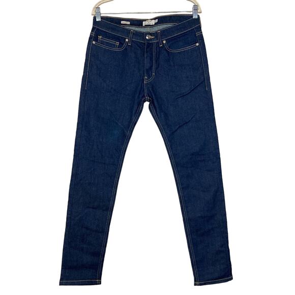 Topman Stretch Skinny Jeans Men's Button Fly Dark Wash 32X29 Short Inseam Denim - Picture 1 of 15